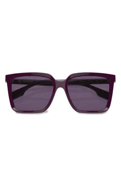 Shop Burberry 57mm Square Sunglasses In Violet