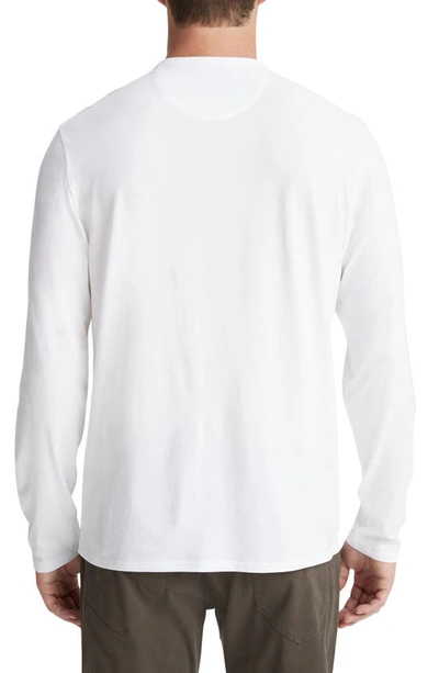 Shop Vince Long Sleeve Pima Cotton Henley In Optic White