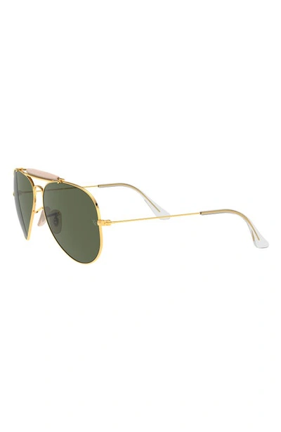 Shop Ray Ban Outdoorsman Ii 62mm Oversize Pilot Sunglasses In Gold Green