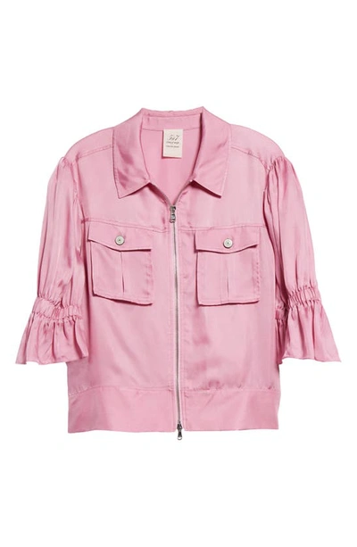 Cinq À Sept Holly Short-sleeve Sateen Jacket In Primrose