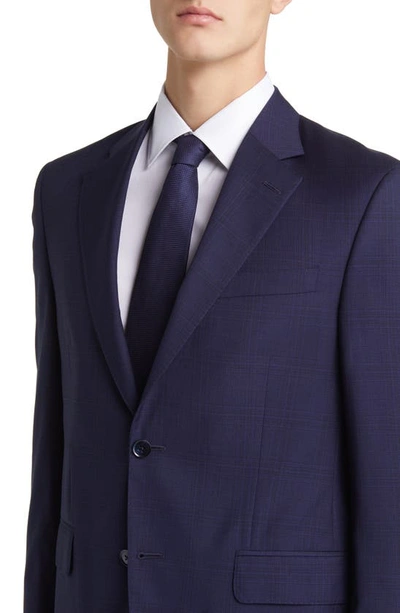 Shop Peter Millar Tailored Fit Windowpane Plaid Wool Suit In Blue