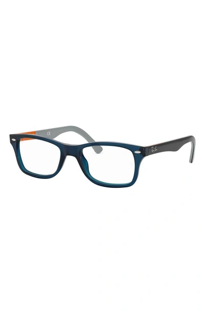 Shop Ray Ban 53mm Square Optical Glasses In Blue