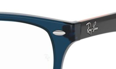 Shop Ray Ban 53mm Square Optical Glasses In Blue