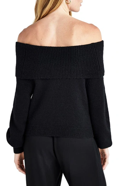 Shop Splendid Harlow Off The Shoulder Sweater In Black