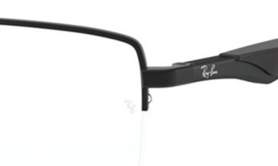 Ray Ban 53mm Semi Rimless Rectangular Optical Glasses In Matte Black