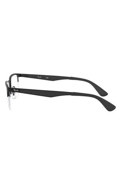 Shop Ray Ban 54mm Semi Rimless Rectangular Optical Glasses In Matte Black