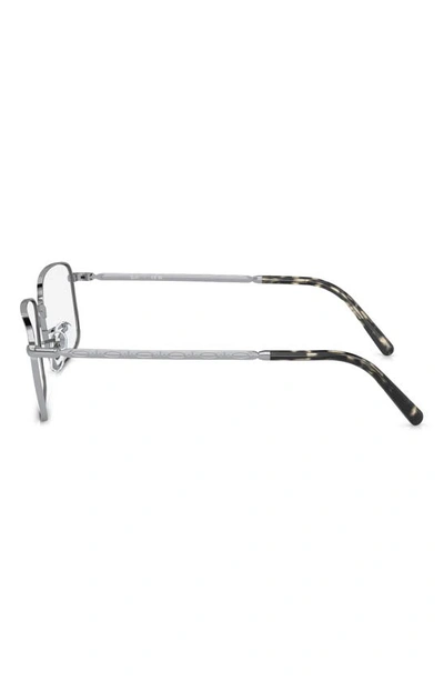 Ray Ban 57mm Rectangular Optical Glasses In Silver