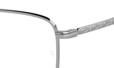 Shop Ray Ban 57mm Rectangular Optical Glasses In Silver