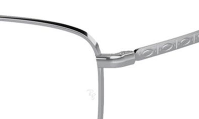 Ray Ban 57mm Rectangular Optical Glasses In Silver