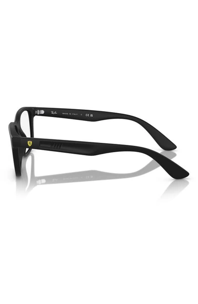 Shop Ray Ban X Scuderia Ferrari 54mm Pillow Optical Glasses In Matte Black