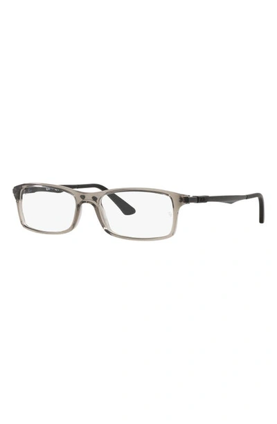 Ray Ban 56mm Rectangular Optical Glasses In Grey