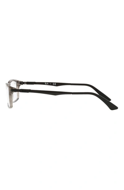 Ray Ban 56mm Rectangular Optical Glasses In Grey
