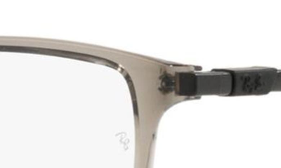 Shop Ray Ban 56mm Rectangular Optical Glasses In Grey