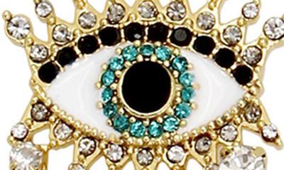 Shop Kurt Geiger London Evil Eye Pendant Necklace In Gold Crystal