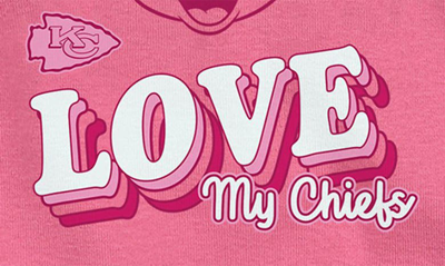 Shop Nfl X Disney Minnie Mouse Love My Kansas City Chiefs Cotton Bodysuit In Dark Pink