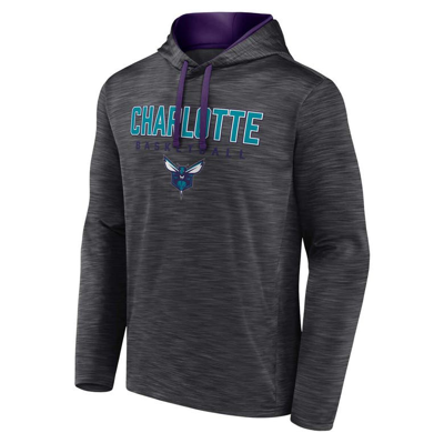 Shop Fanatics Branded Heather Charcoal Charlotte Hornets Fast Break Pullover Hoodie