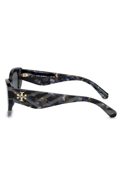 Shop Tory Burch 53mm Polarized Rectangular Sunglasses In Dark Grey