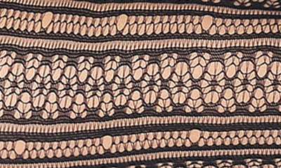 Shop Stems Floral Stripe Fishnet Tights In Black