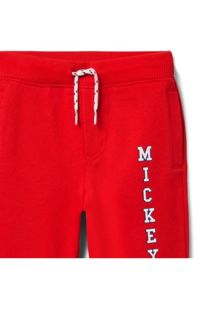 Shop Janie And Jack X Disney Kids' Mickey French Terry Graphic Joggers In Red