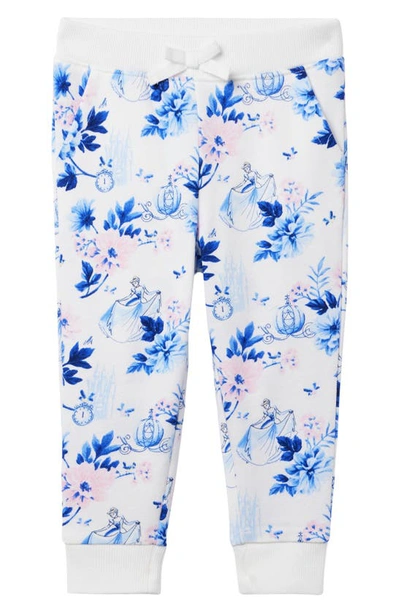 Shop Janie And Jack X Disney Kids' 'cinderella' French Terry Graphic Joggers In White Multi