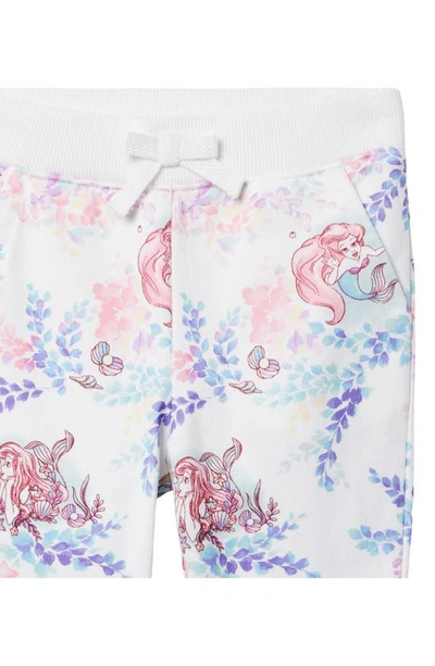 Shop Janie And Jack X Disney Kids' 'the Little Mermaid' French Terry Graphic Joggers In White Multi