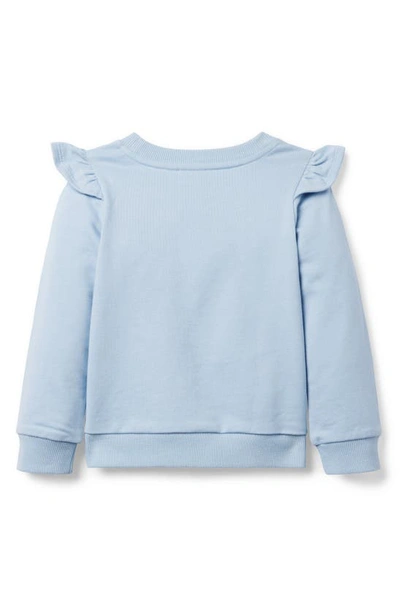 Shop Janie And Jack X Disney Kids' 'frozen' Ruffle French Terry Graphic Sweatshirt In Blue
