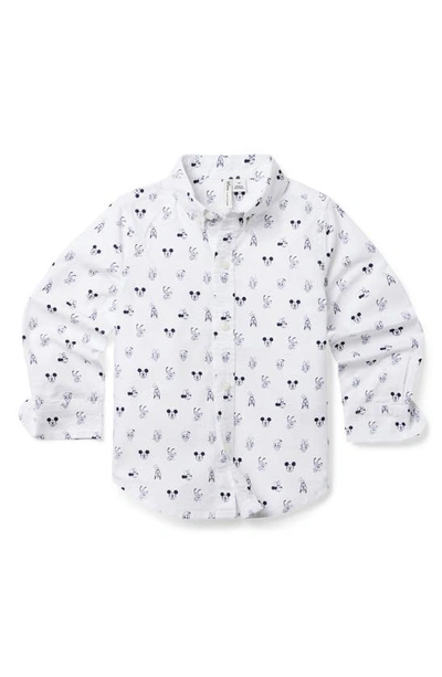 Shop Janie And Jack X Disney Kids' Mickey & Friends All Over Print Button-down Oxford Shirt In White Multi