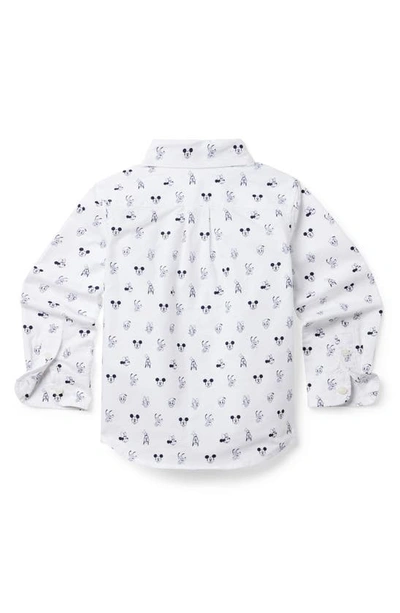 Shop Janie And Jack X Disney Kids' Mickey & Friends All Over Print Button-down Oxford Shirt In White Multi