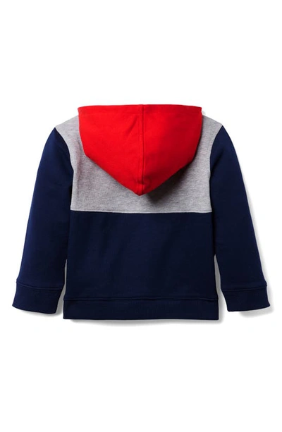 Shop Janie And Jack X Disney Kids' Mickey Patch Colorblock French Terry Hoodie In Red Multi