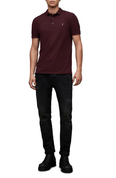 Shop Allsaints Reform Slim Fit Cotton Polo In Mars Red