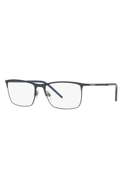 Shop Dolce & Gabbana 57mm Rectangular Optical Glasses In Navy