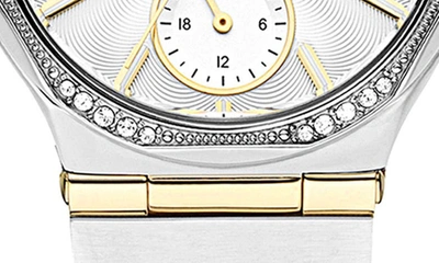 Shop Cerruti 1881 Rendinara Swarovski Crystal Embellished Bracelet Watch, 34mm In Two-tone Silver/ Yellow Gold