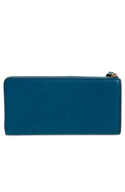 Shop Mulberry Long Zip Around Leather Continental Wallet In Titanium Blue