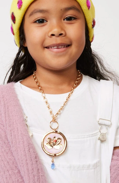 Shop Super Smalls X Disney Kids' 'mulan' Dual Sided Medallion Necklace In Red