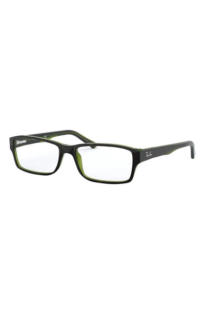 Ray Ban 54mm Rectangular Blue Light Blocking Glasses In Green