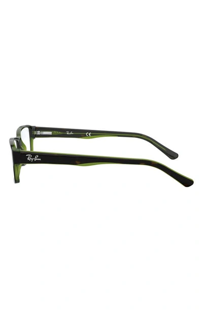 Ray Ban 54mm Rectangular Blue Light Blocking Glasses In Green