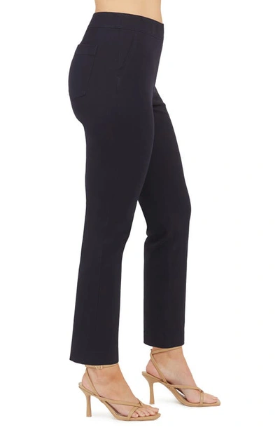 Shop Spanx On The Go Slim Straight Ankle Pants In Classic Navy