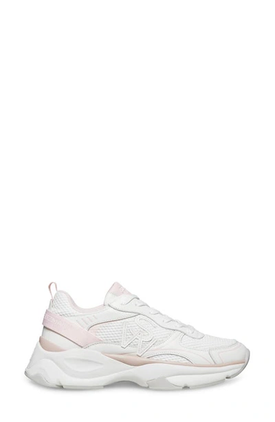 Shop Stuart Weitzman Chunky Sole Sneaker In White/ Pink Leather