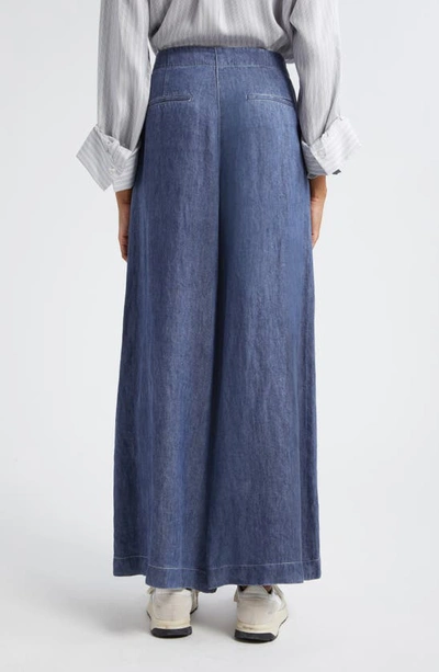 Shop Twp Demie Wide Leg Hemp Jeans In Medium Indigo