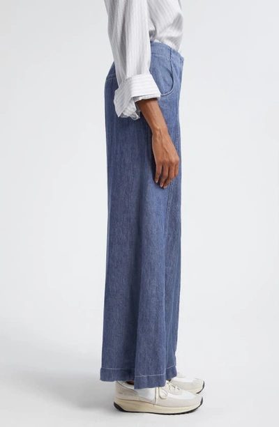 Shop Twp Demie Wide Leg Hemp Jeans In Medium Indigo