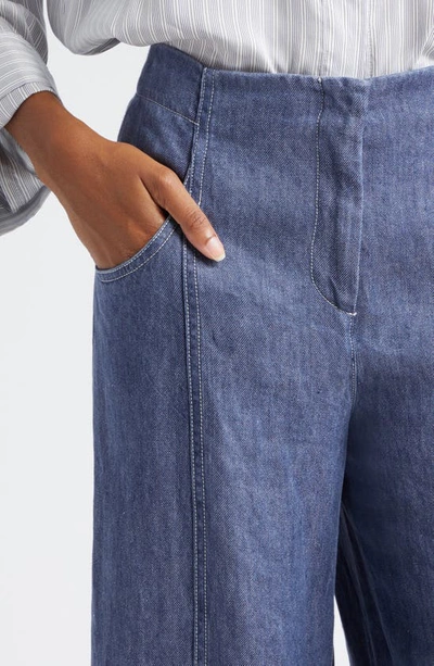 Twp Demie Wide Leg Hemp Jeans In Medium Indigo
