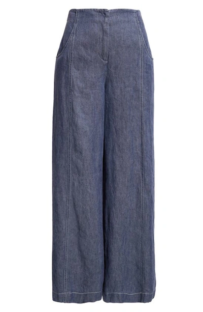 Twp Demie Wide Leg Hemp Jeans In Medium Indigo