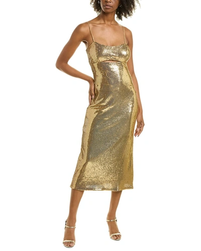 Shop Halston Ray Sequin Dress In Gold