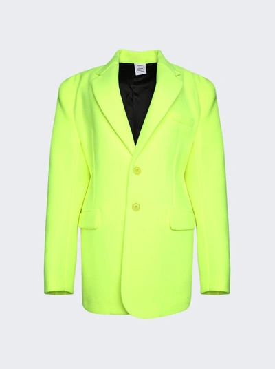 Vetements Fleece Tailored Blazer Jacket In Green