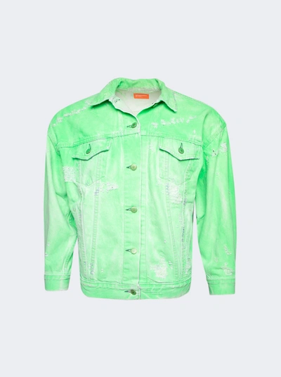 Shop Notsonormal Destroyed Daily Jacket In Green