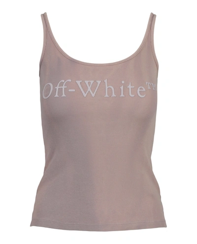 Shop Off-white Embossed Logo Tank Top In Brown
