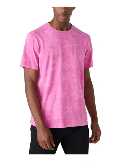 Shop Karl Lagerfeld Mens Cotton Crewneck T-shirt In Pink