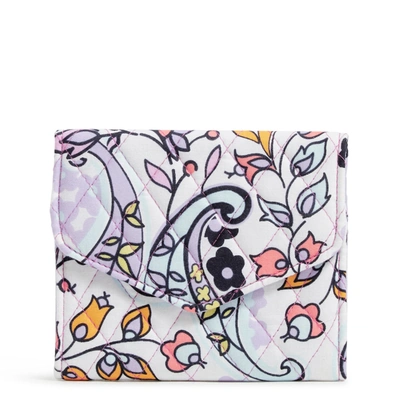 Shop Vera Bradley Cotton Rfid Mini Tri-fold Wallet In Purple