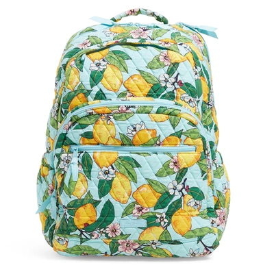 Shop Vera Bradley Cotton Essential Large Backpack In Yellow