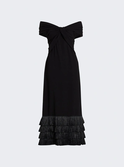 Shop Johanna Ortiz The Little Black Fringed Ankle Dress